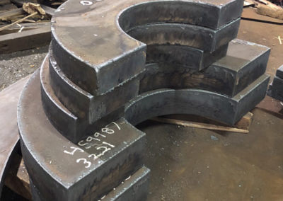5 stacked pieces of steel at a steel plate supplier in Pennsylvania