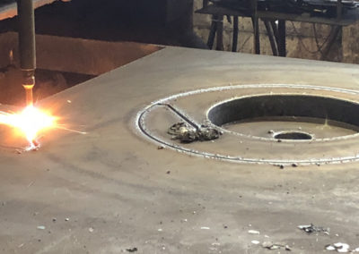 Cutting steel plates at a steel plate supplier in Pennsylvania
