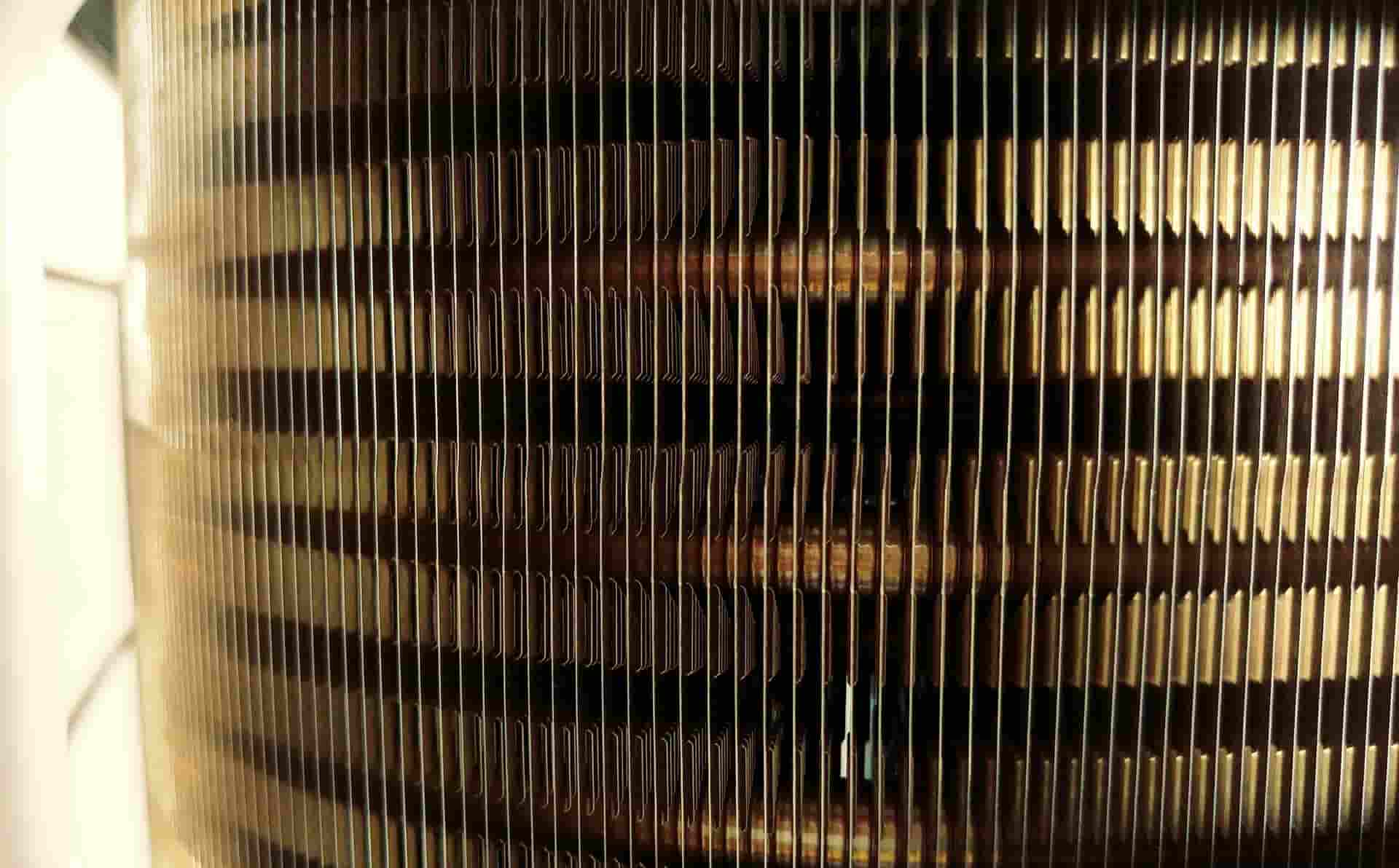 close up of heat exchanger